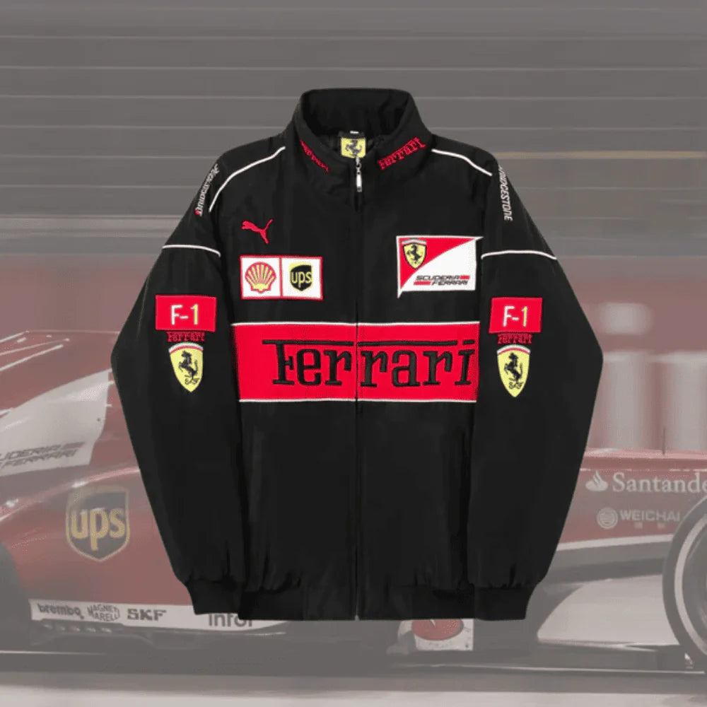 FERRARI F1 Vintage Jacket FULL BLACK