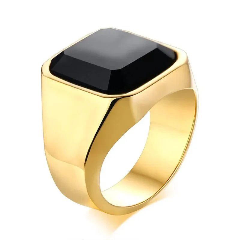 Men's Ring with Onyx Stone