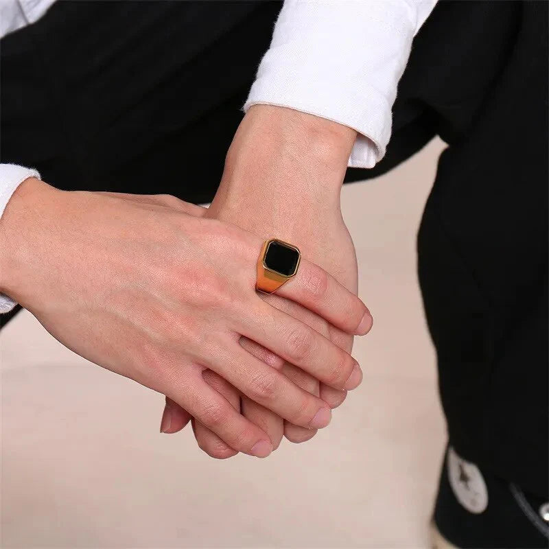 Men's Ring with Onyx Stone