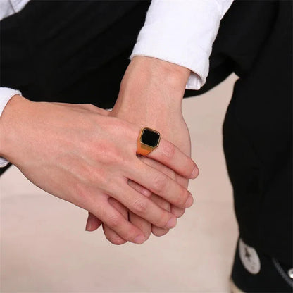 Men's Ring with Onyx Stone