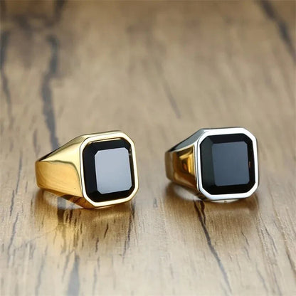 Men's Ring with Onyx Stone