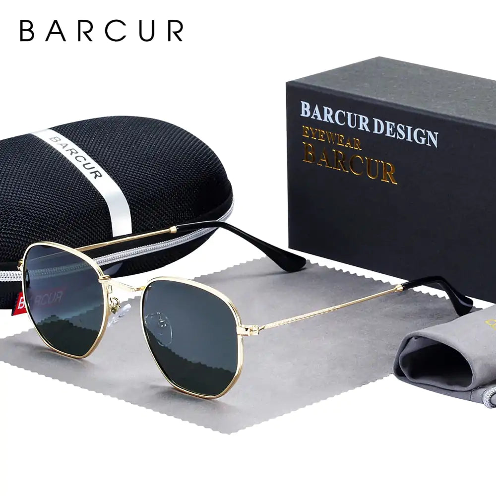 Barcur Hexagonal Retro Sunglasses
